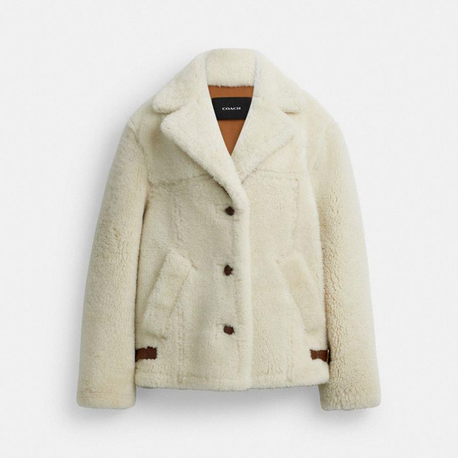 Abrigo COACH Mujer Blancas | 780-WNFZTP
