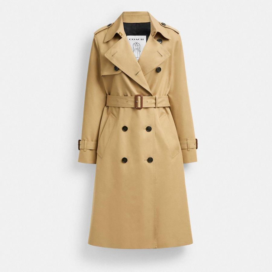 Abrigo COACH Mujer Kaki | 516-GKZRJD