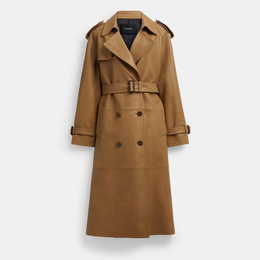Abrigo COACH Mujer Marrones | 416-AEPHFV