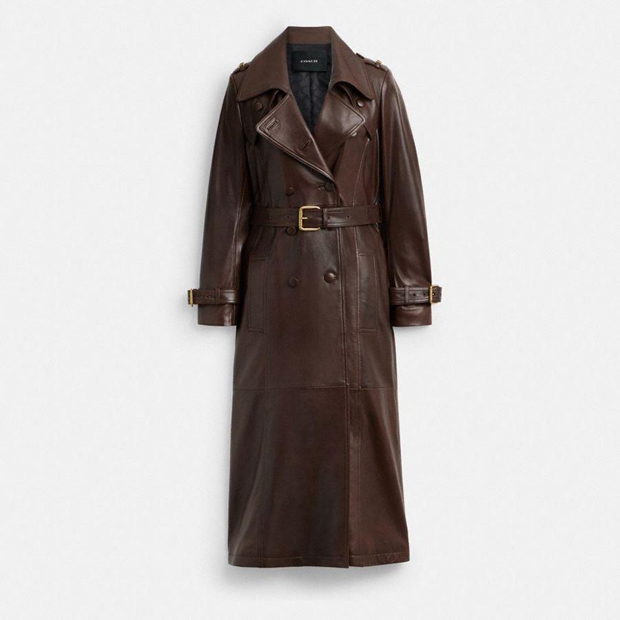 Abrigo COACH Mujer Marrones | 549-WSTMBD