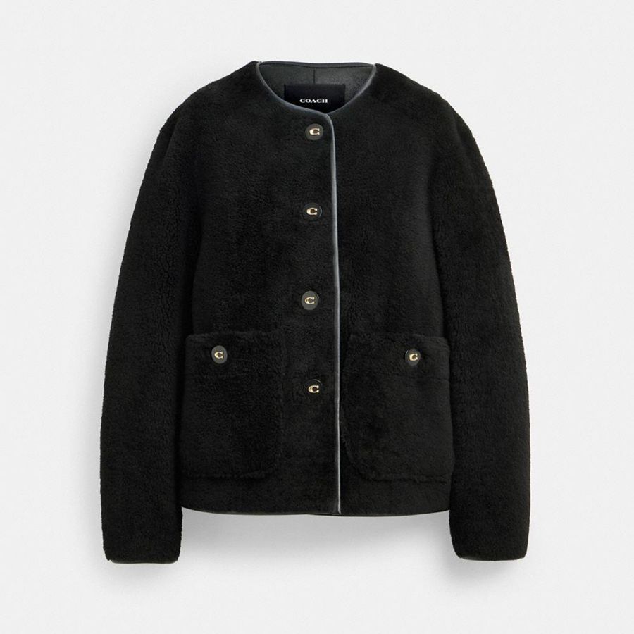 Abrigo COACH Mujer Negras | 928-EYXUDL