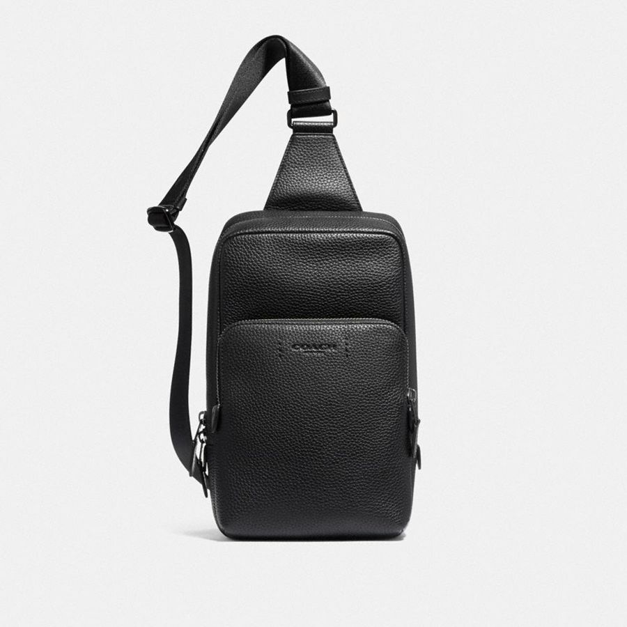 Bolsa Cruzada COACH Hombre Negras | 296-PUVKNY