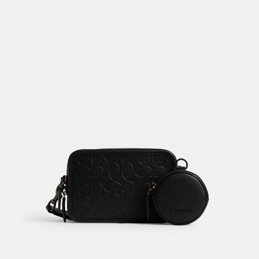 Bolsa Cruzada COACH Hombre Negras | 574-NHFQWO