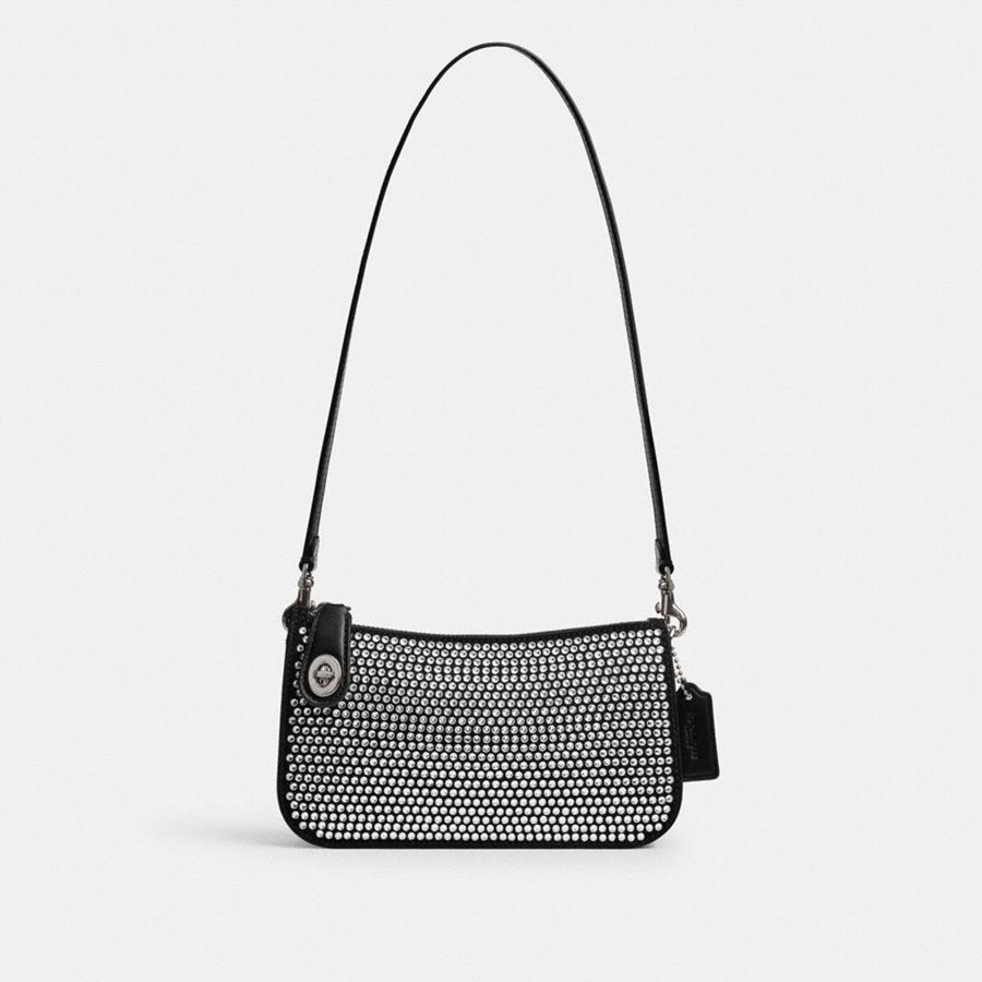 Bolsa de Hombro COACH Mujer Plateadas | 683-GQUBNE