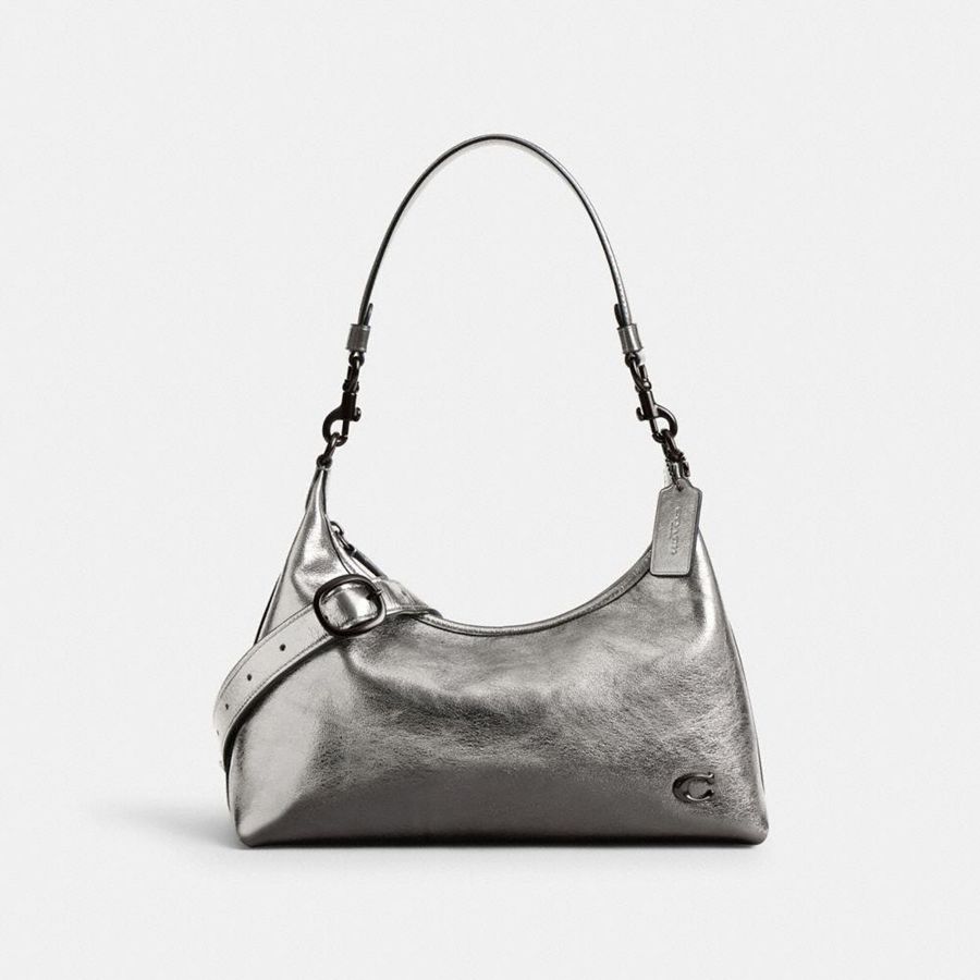 Bolsa de Hombro COACH Mujer Plateadas | 897-XWGIHR