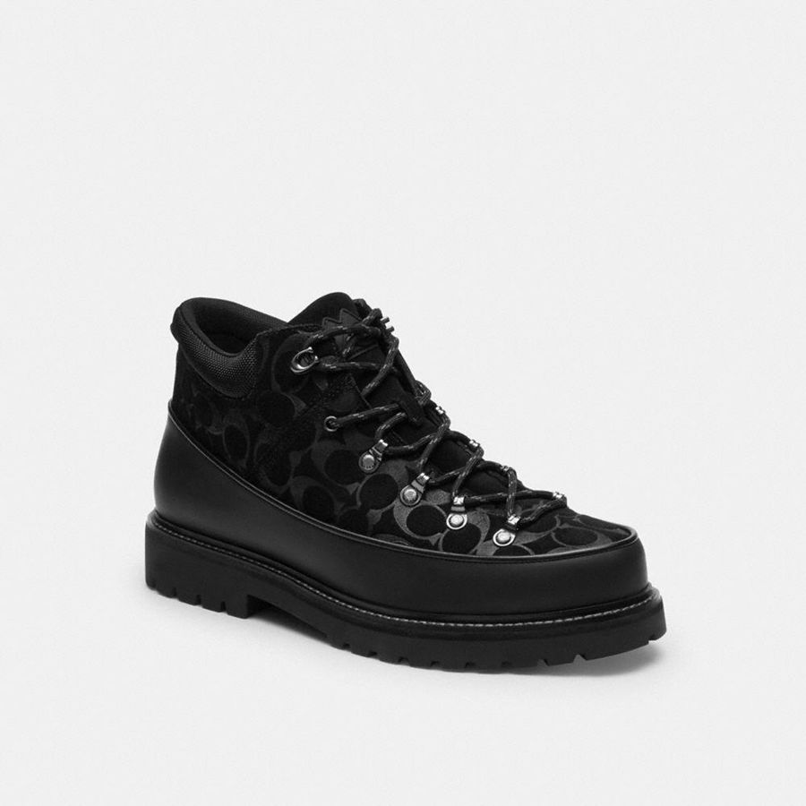 Botas COACH Hombre Negras | 971-UIDMWQ