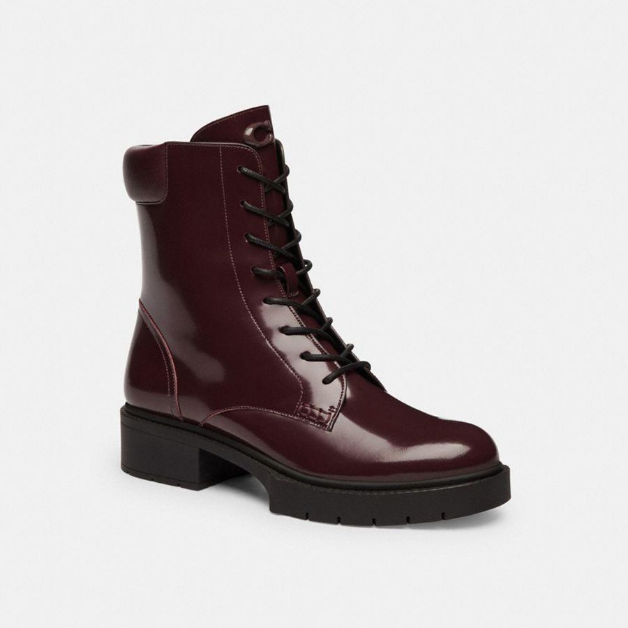 Botas COACH Mujer Burdeos | 093-DJYEFK