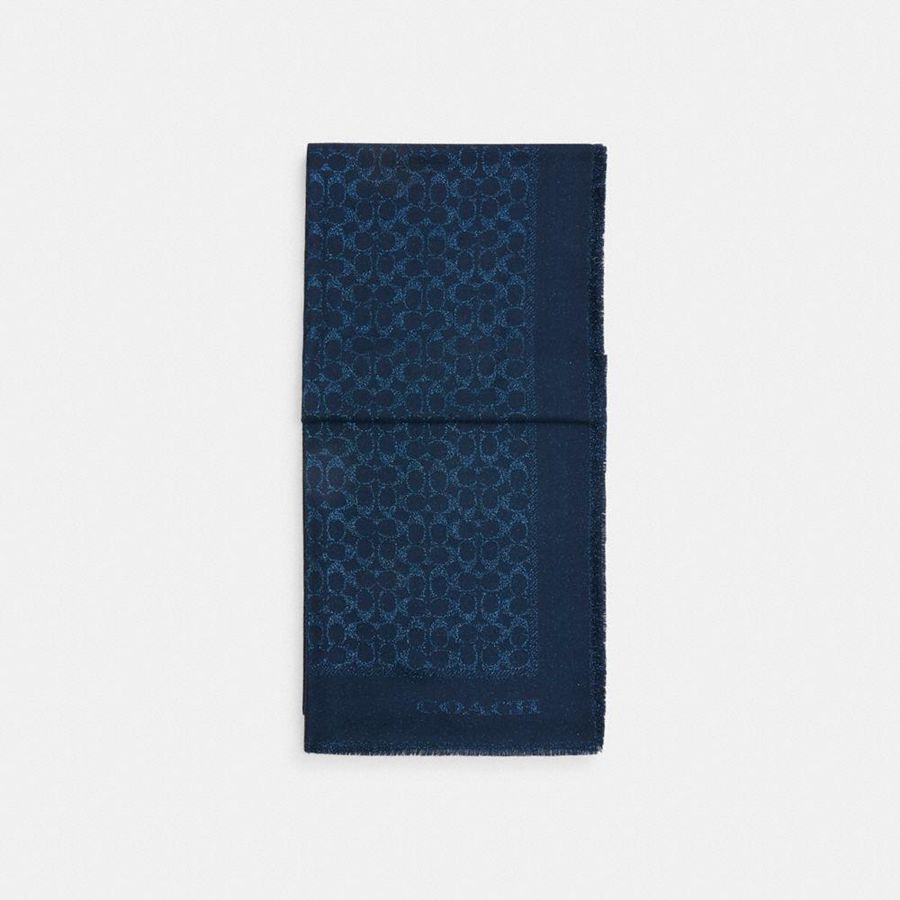 Bufanda COACH Mujer Azul Marino | 231-THJCKO