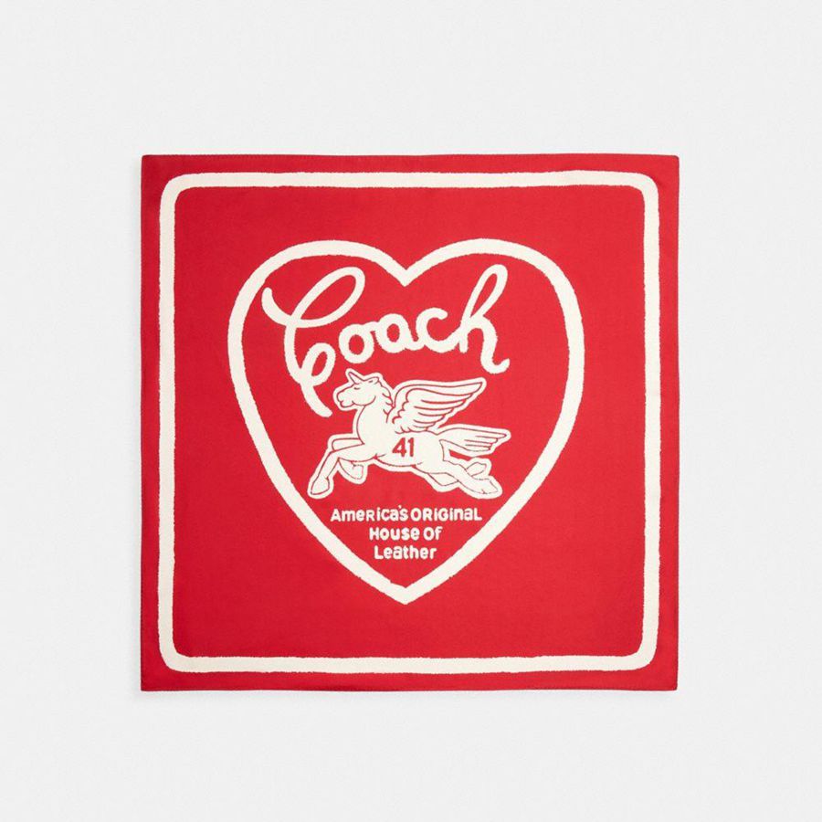 Bufanda COACH Mujer Rojas | 628-VTJQNY