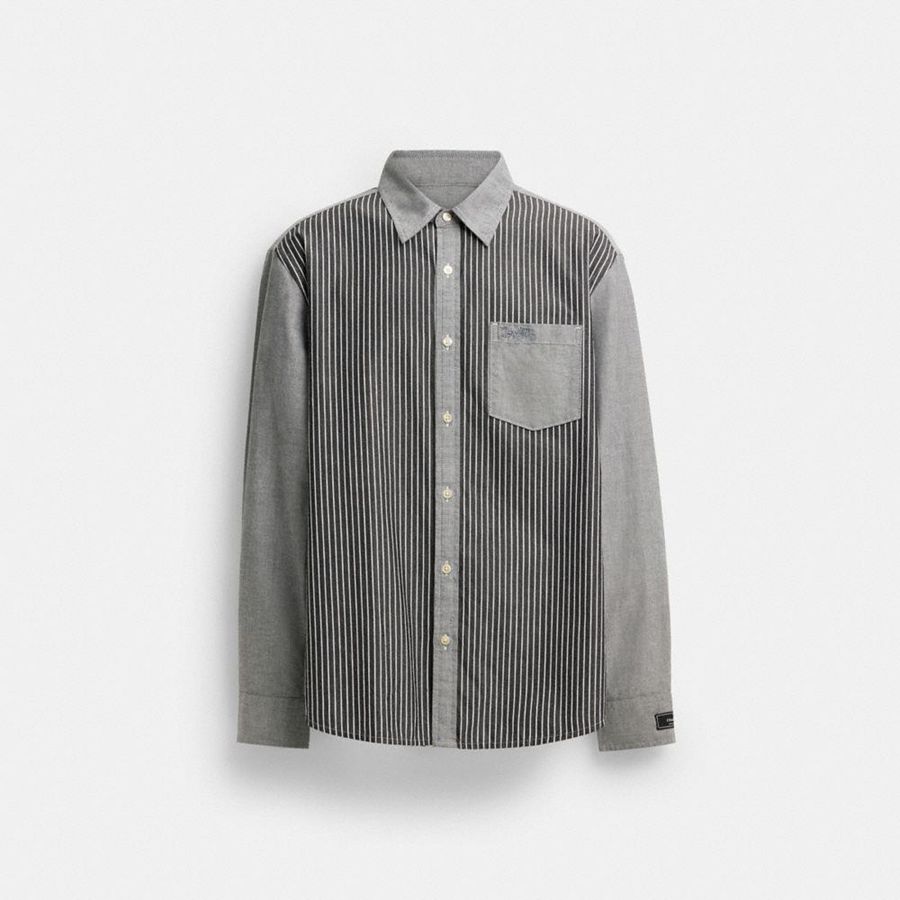 Camisa COACH Hombre Gris | 081-TYOXPK