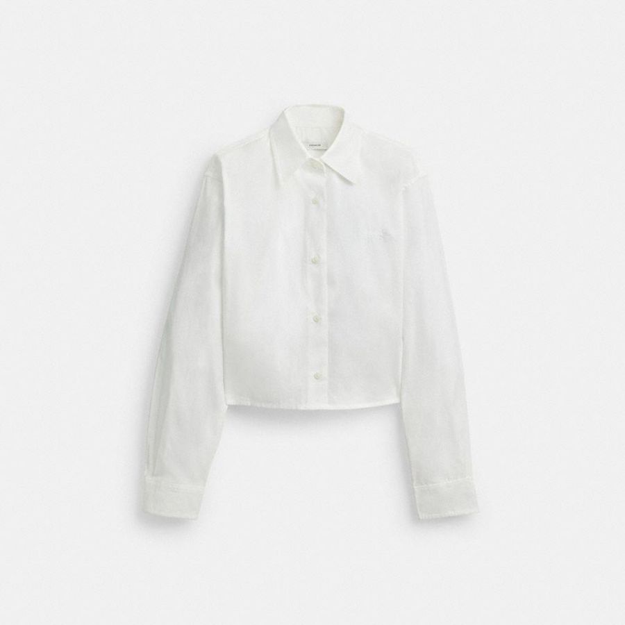 Camisa COACH Mujer Blancas | 706-NGJURX