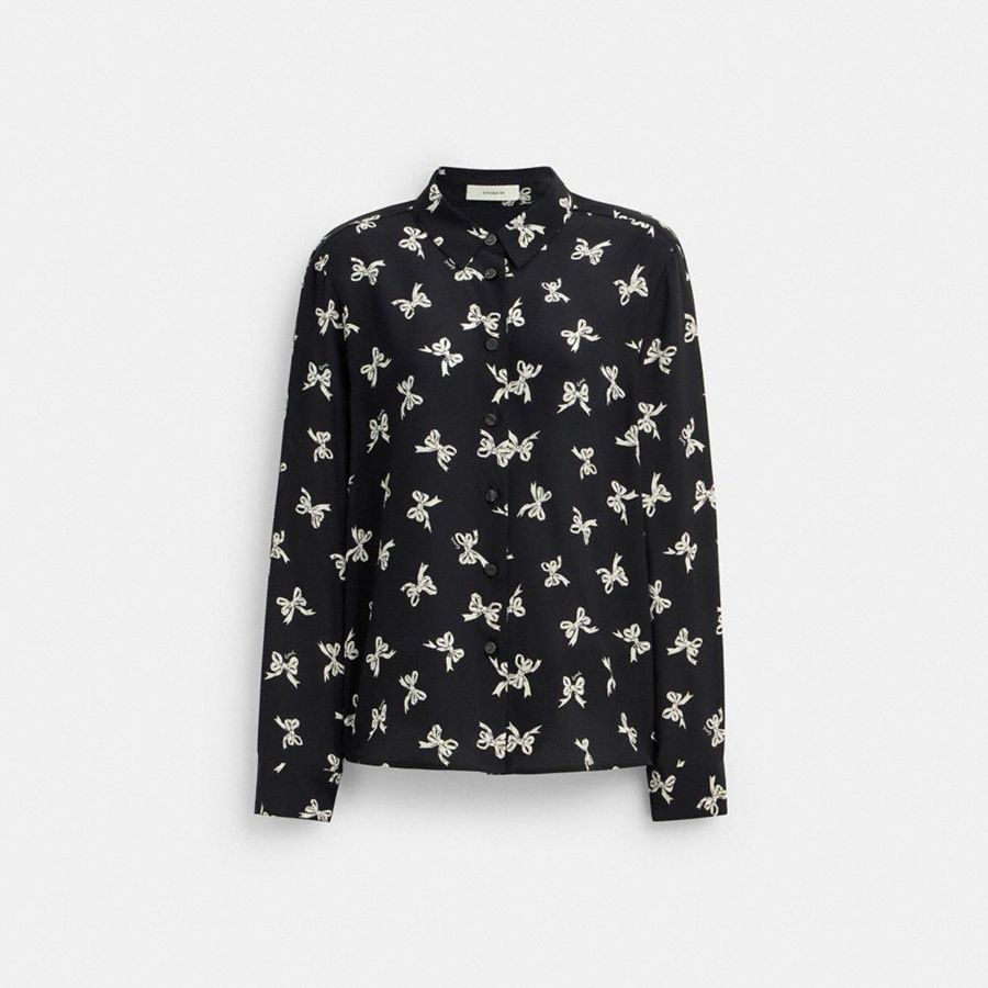 Camisa COACH Mujer Negras | 125-QEPSVF
