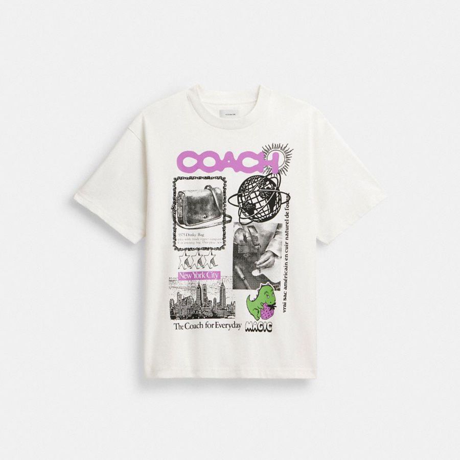 Camiseta COACH Hombre Blancas | 821-YUAPXR