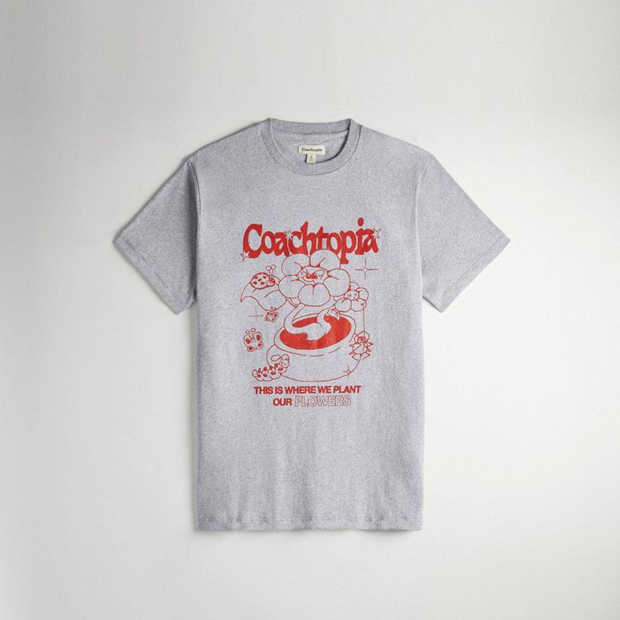 Camiseta COACH Hombre Gris | 459-BSZIHT