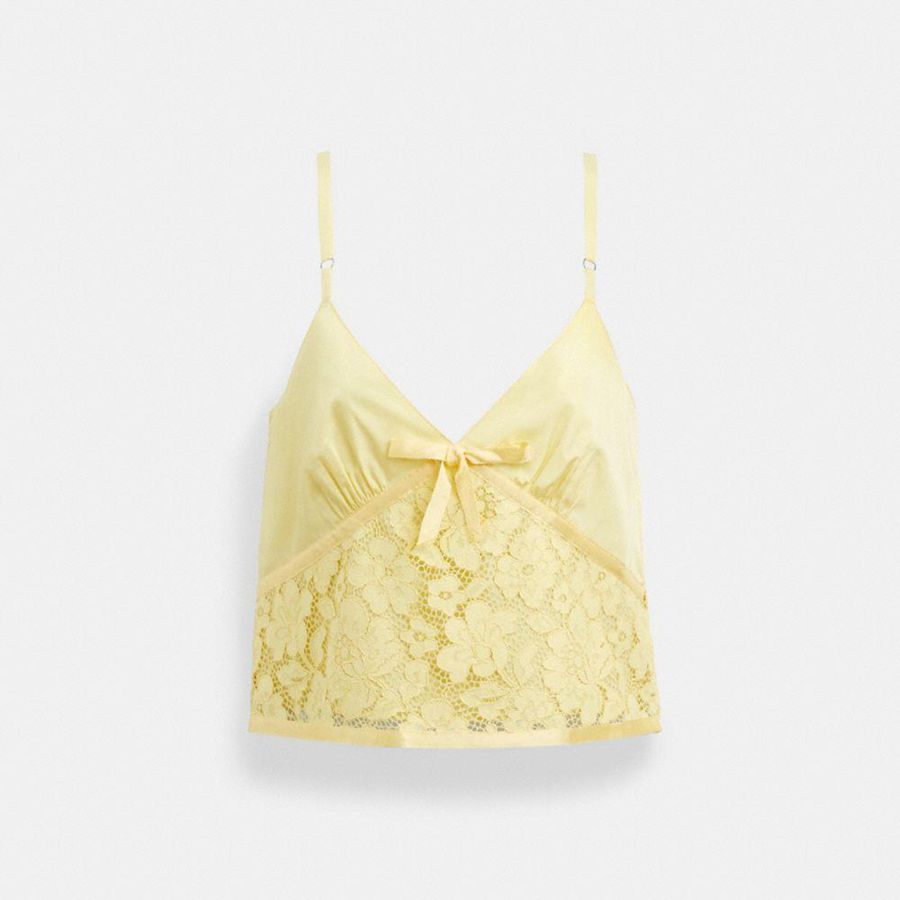 Camiseta COACH Mujer Amarillo | 092-GYMHCW