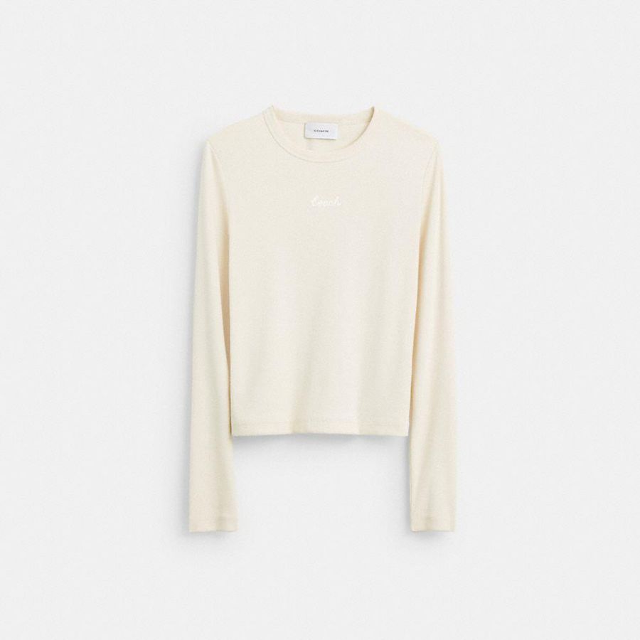 Camiseta COACH Mujer Blancas | 458-PQWDHX