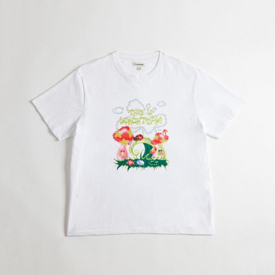 Camiseta COACH Mujer Blancas | 531-GZMRYD