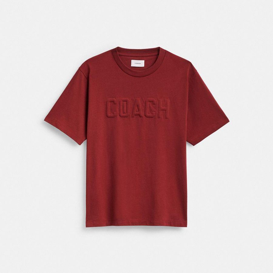 Camiseta COACH Mujer Burdeos | 269-RHMINW