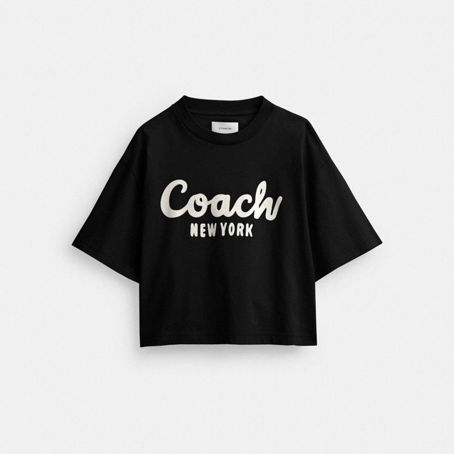 Camiseta COACH Mujer Negras | 518-CKYQSA