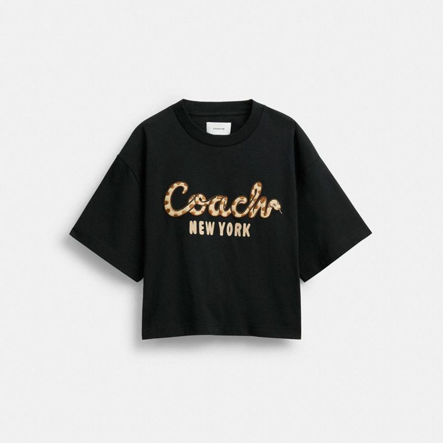Camiseta COACH Mujer Negras | 608-LOPCMD