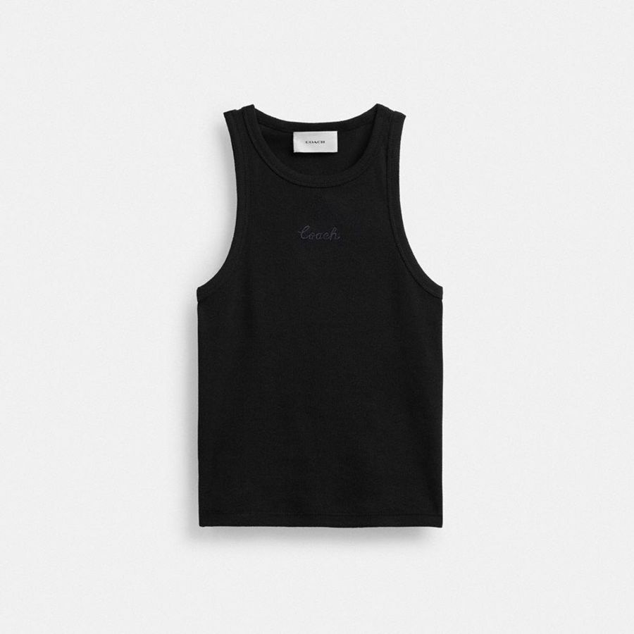 Camiseta COACH Mujer Negras | 827-FBCYMO
