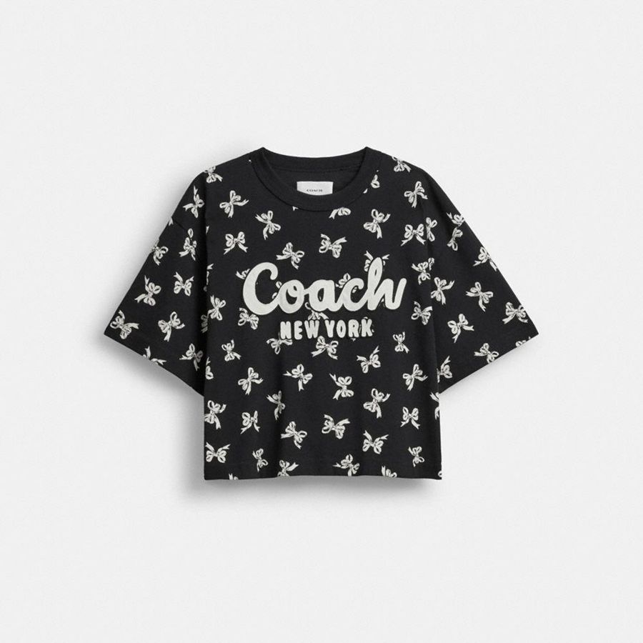 Camiseta COACH Mujer Negras | 837-EUTHWI