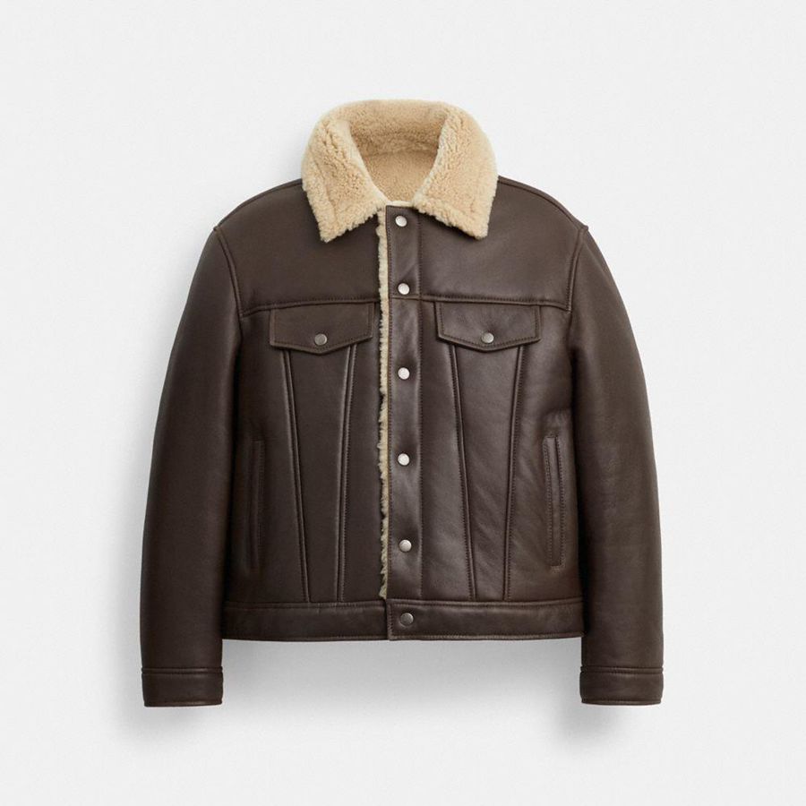 Chaqueta COACH Hombre Marrones | 398-QNIEKZ