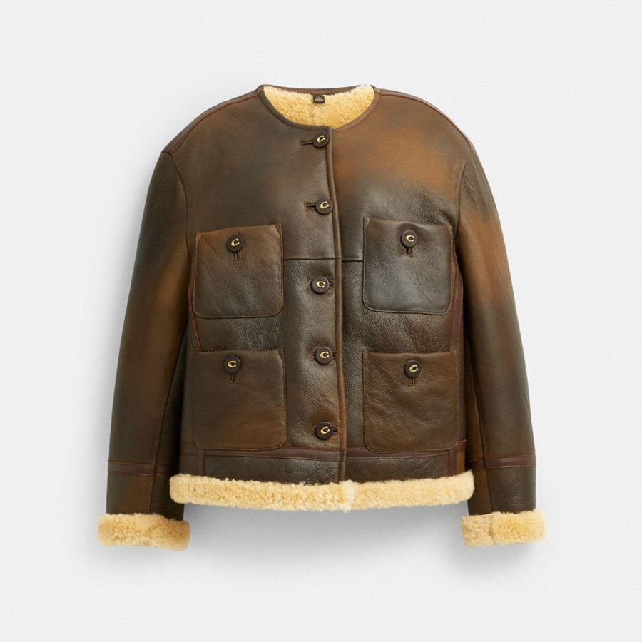 Chaqueta COACH Mujer Marrones | 031-MTXJBF