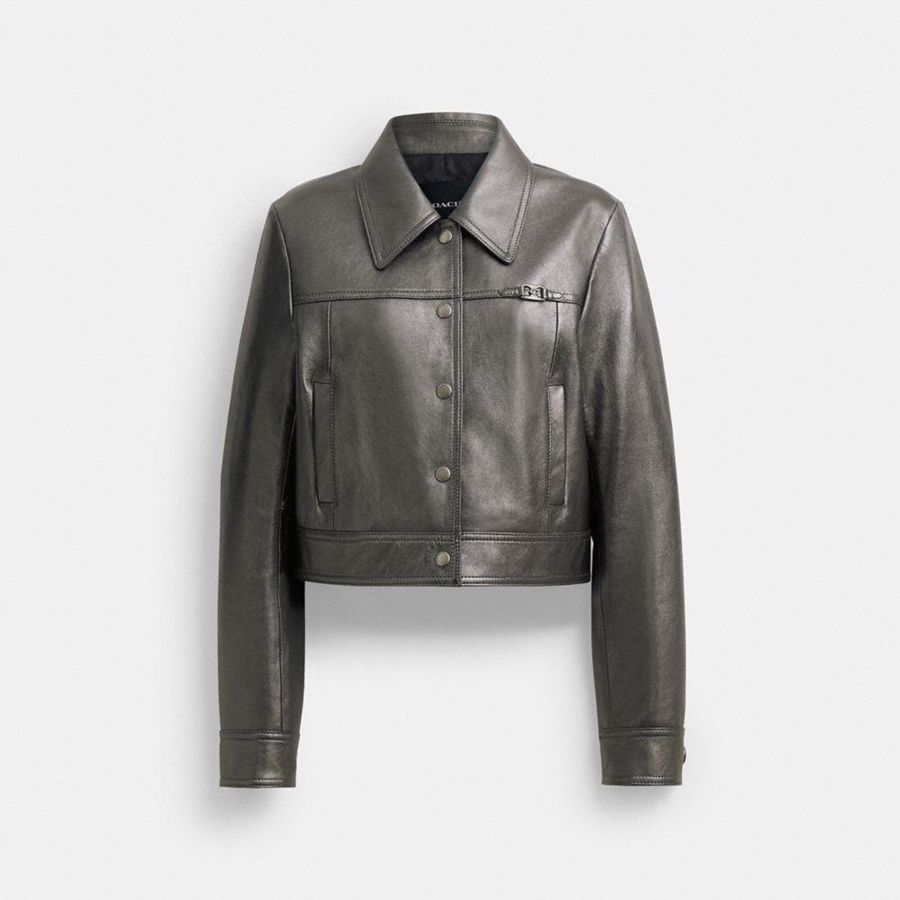 Chaqueta COACH Mujer Plateadas | 079-REDBIU