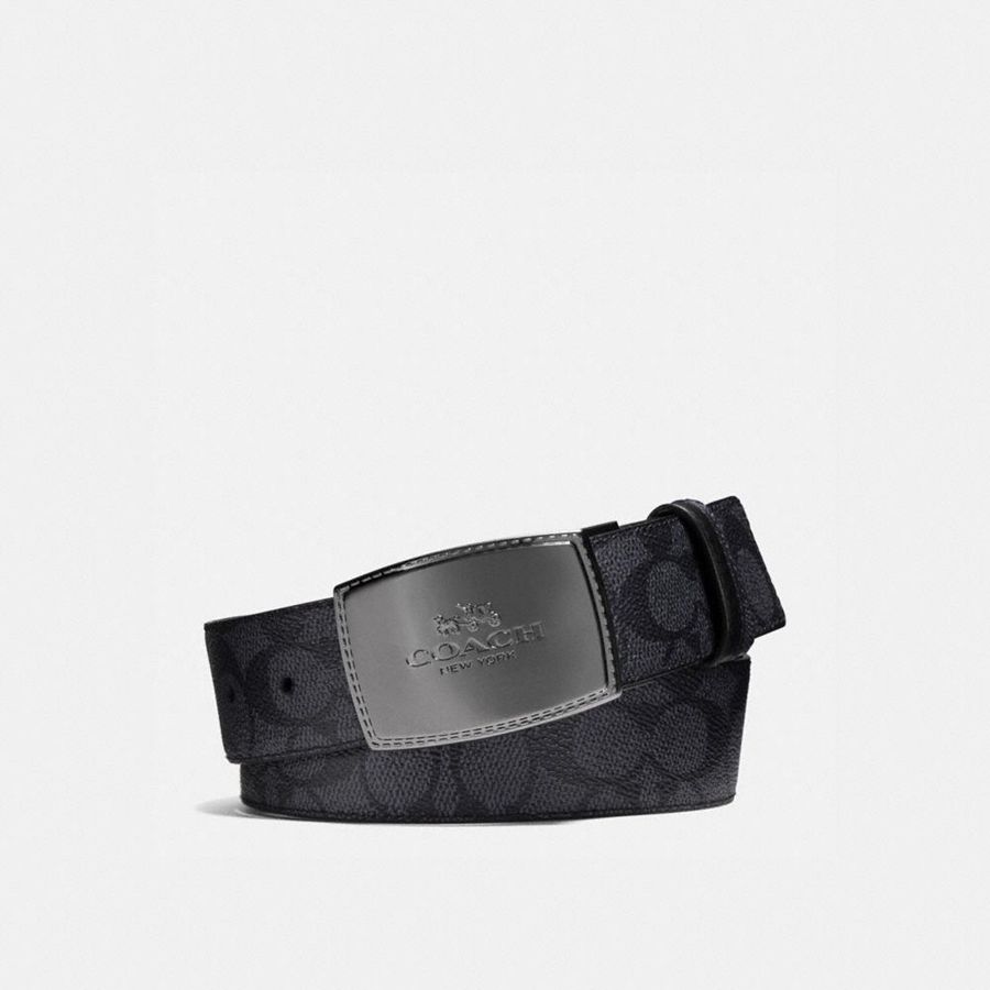 Cinturones COACH Hombre Gris | 468-PLWKVM