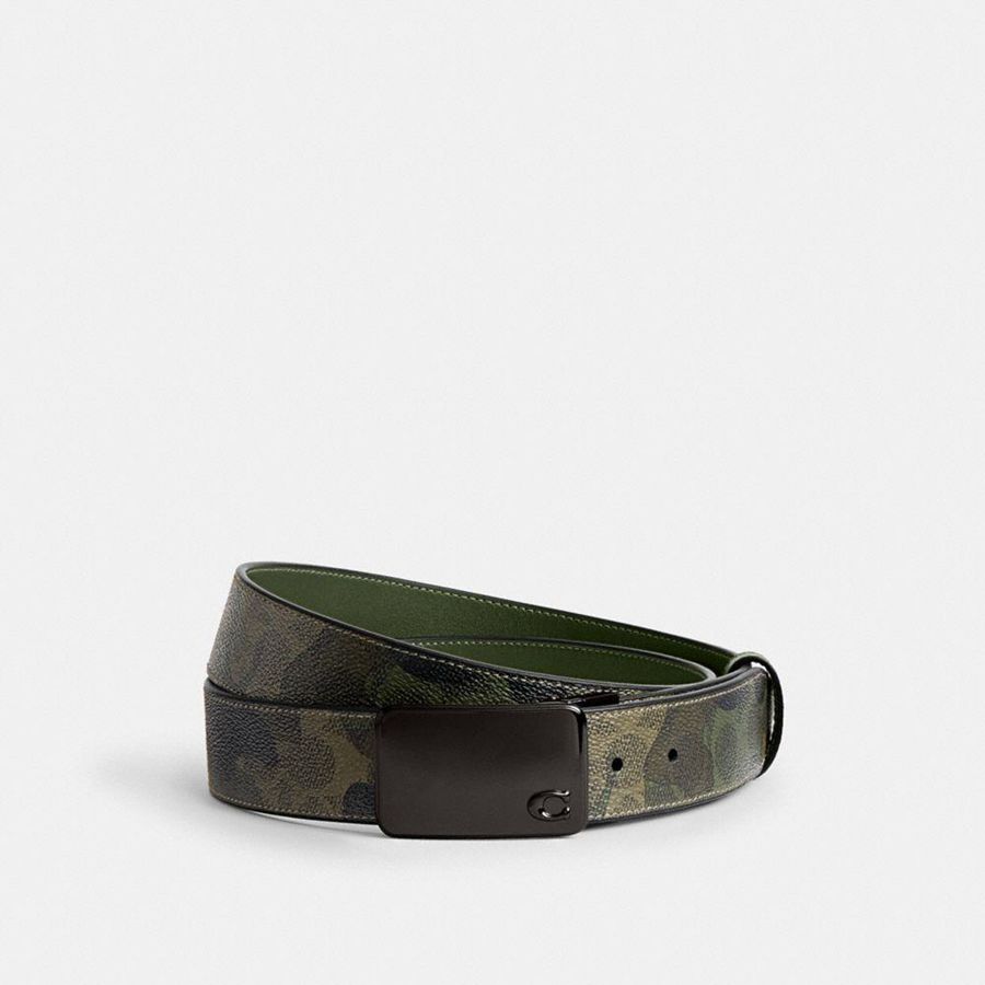 Cinturones COACH Hombre Verde | 068-RNBSKH