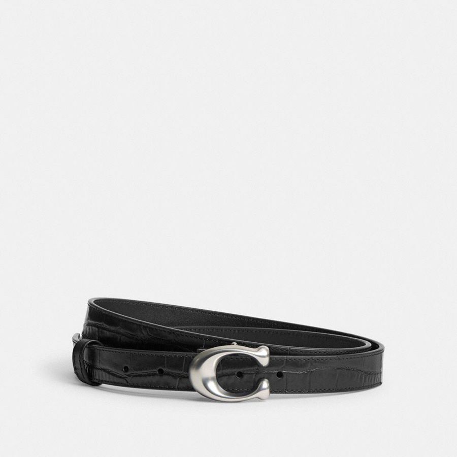 Cinturones COACH Mujer Negras | 926-OWIYUA
