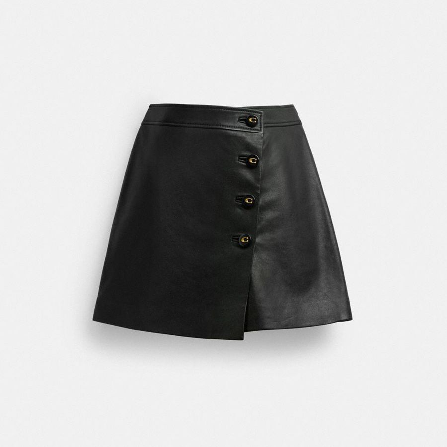 Falda COACH Mujer Negras | 651-CSZVOE