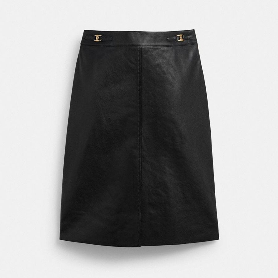 Falda COACH Mujer Negras | 932-JORTSU