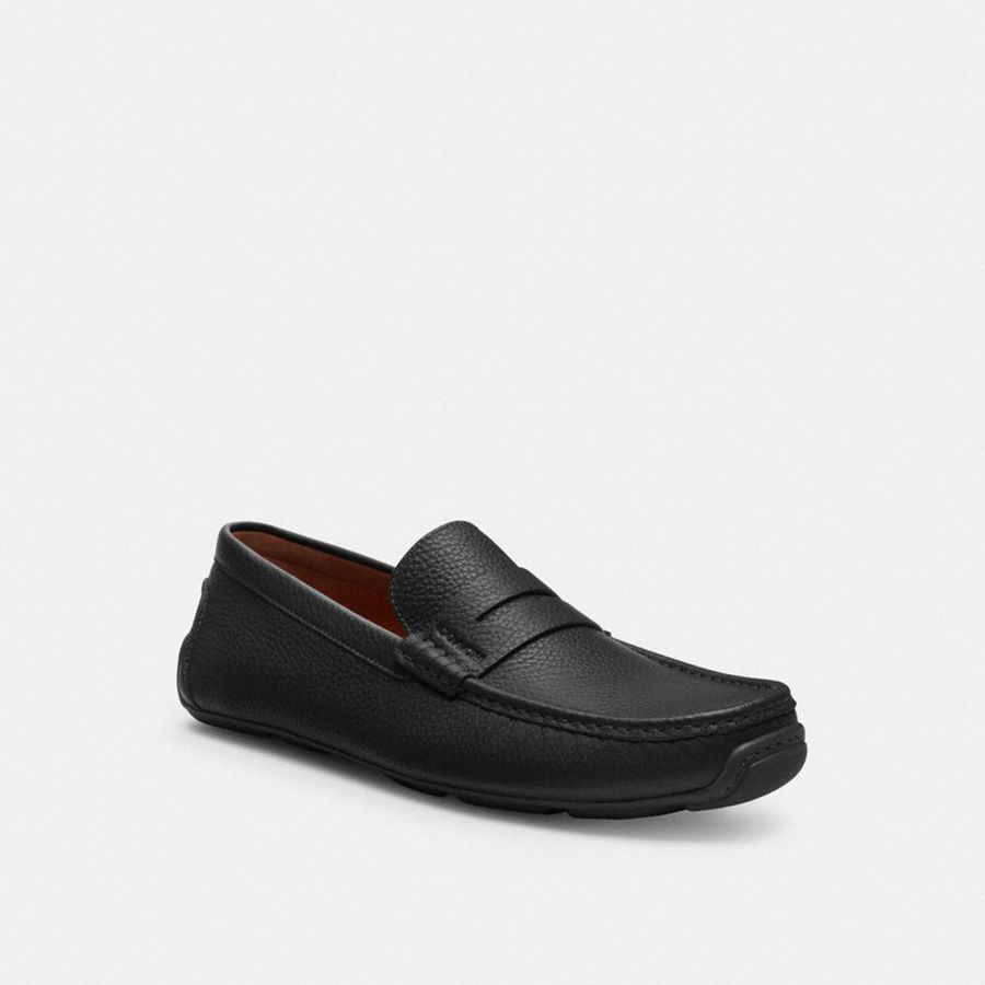 Mocasines COACH Hombre Negras | 357-TJGWUE