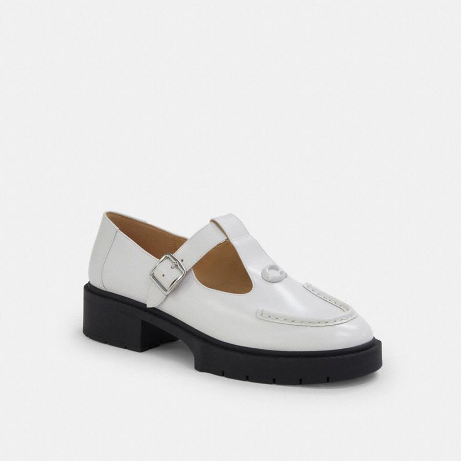 Mocasines COACH Mujer Blancas | 594-ZPNBRK