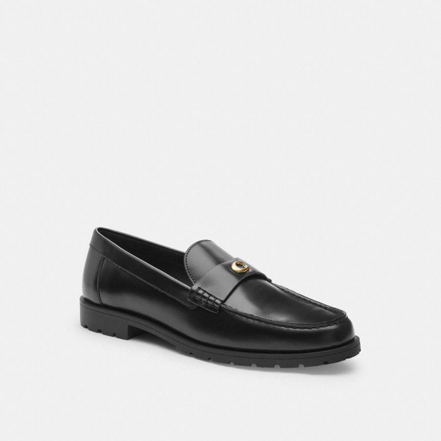 Mocasines COACH Mujer Negras | 248-LAUZYS