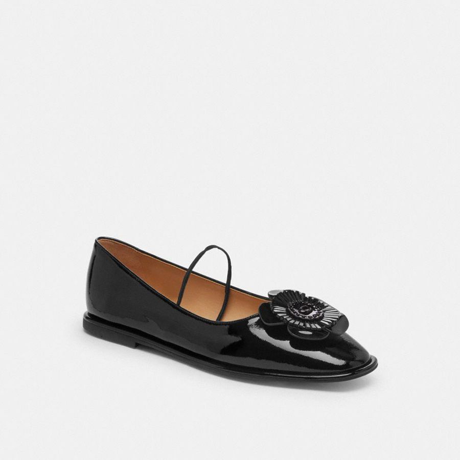 Mocasines COACH Mujer Negras | 295-LCESIZ