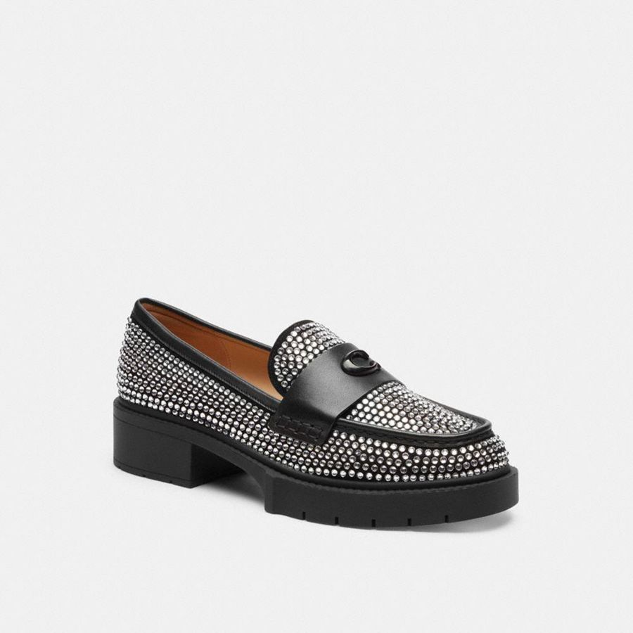 Mocasines COACH Mujer Plateadas | 109-NHJAOX