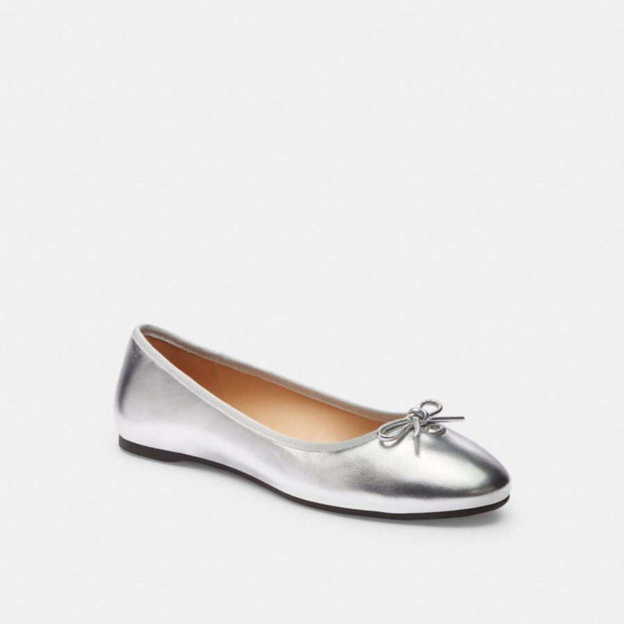 Mocasines COACH Mujer Plateadas | 742-HFOIML