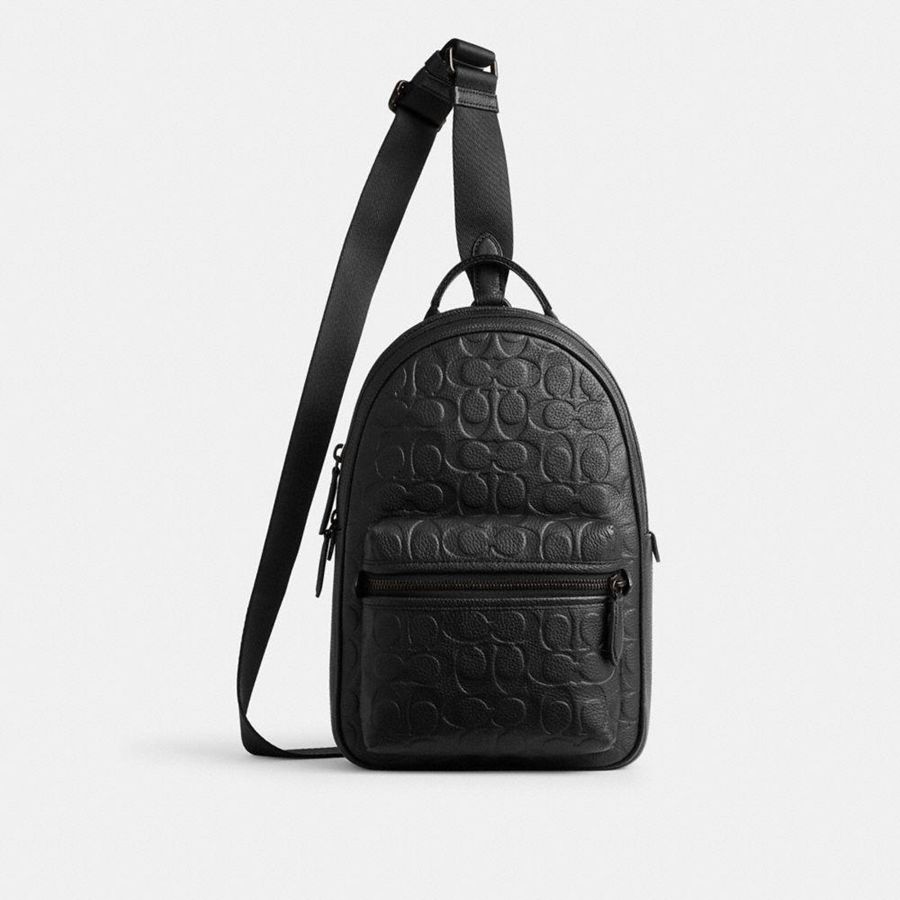 Mochila COACH Hombre Negras | 489-LPAXHK