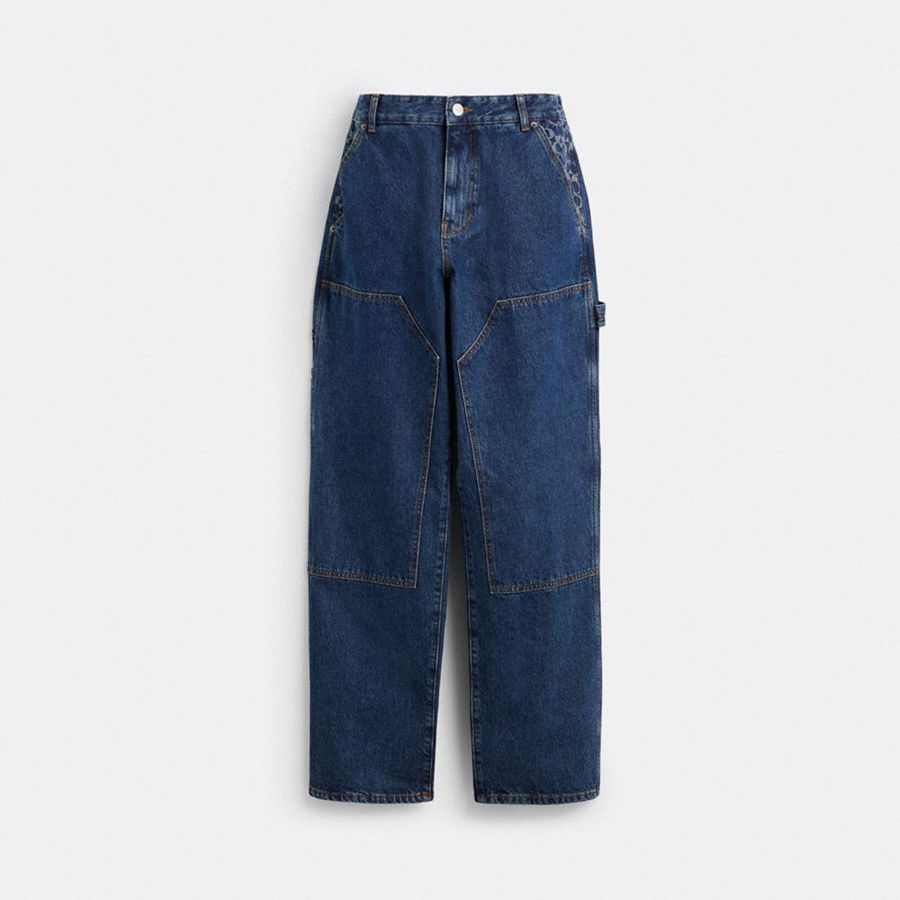 Pantalon COACH Hombre Azules | 796-FVTARU