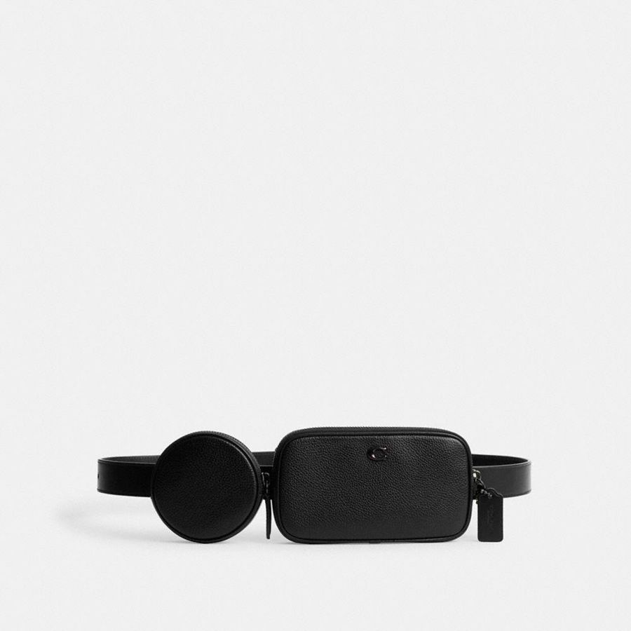 Riñonera COACH Hombre Negras | 678-VCTZNQ