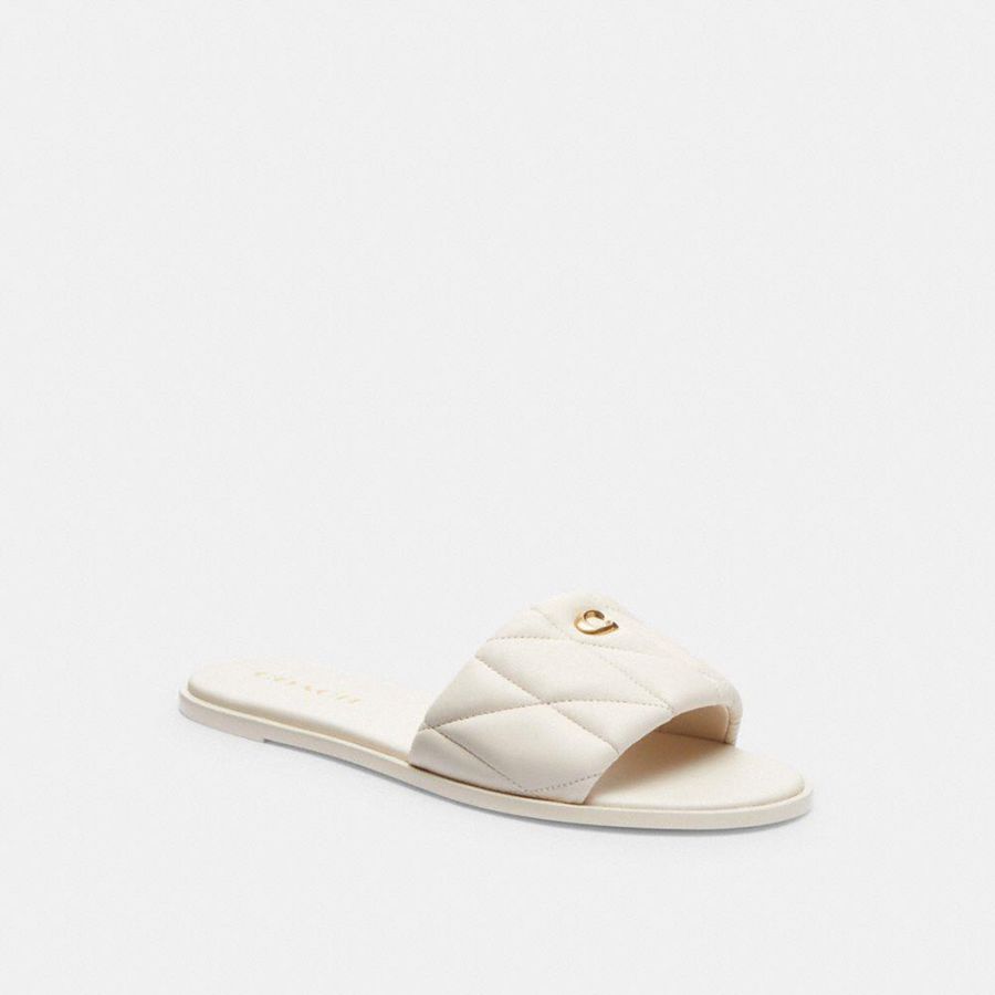 Sandalias COACH Mujer Blancas | 084-AFHIKU