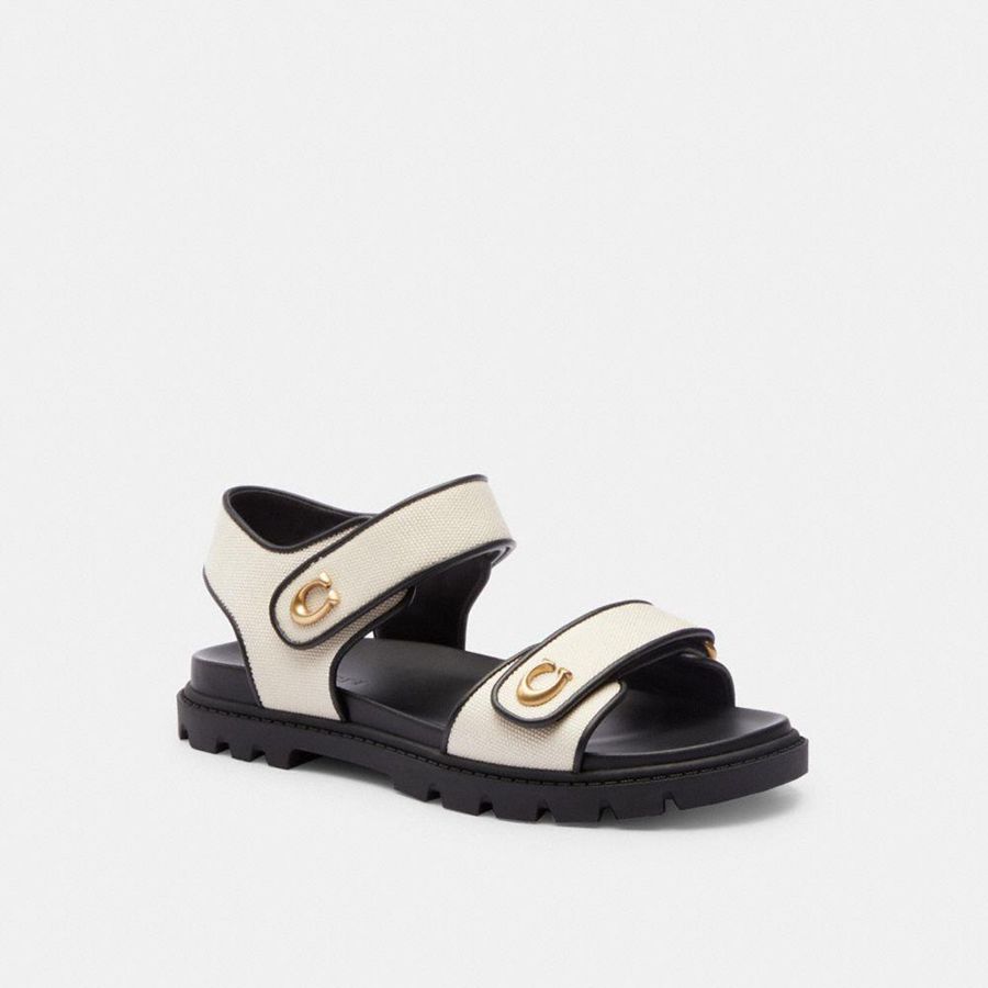 Sandalias COACH Mujer Blancas | 085-DLXAIG