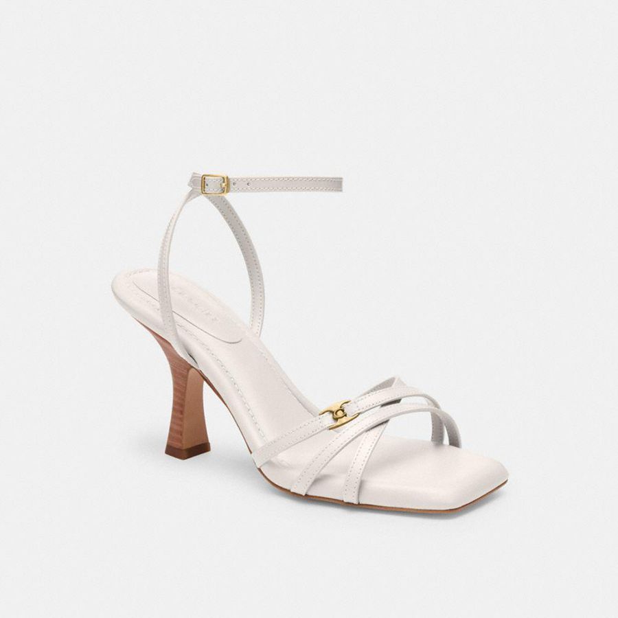Sandalias COACH Mujer Blancas | 517-OBDPLG