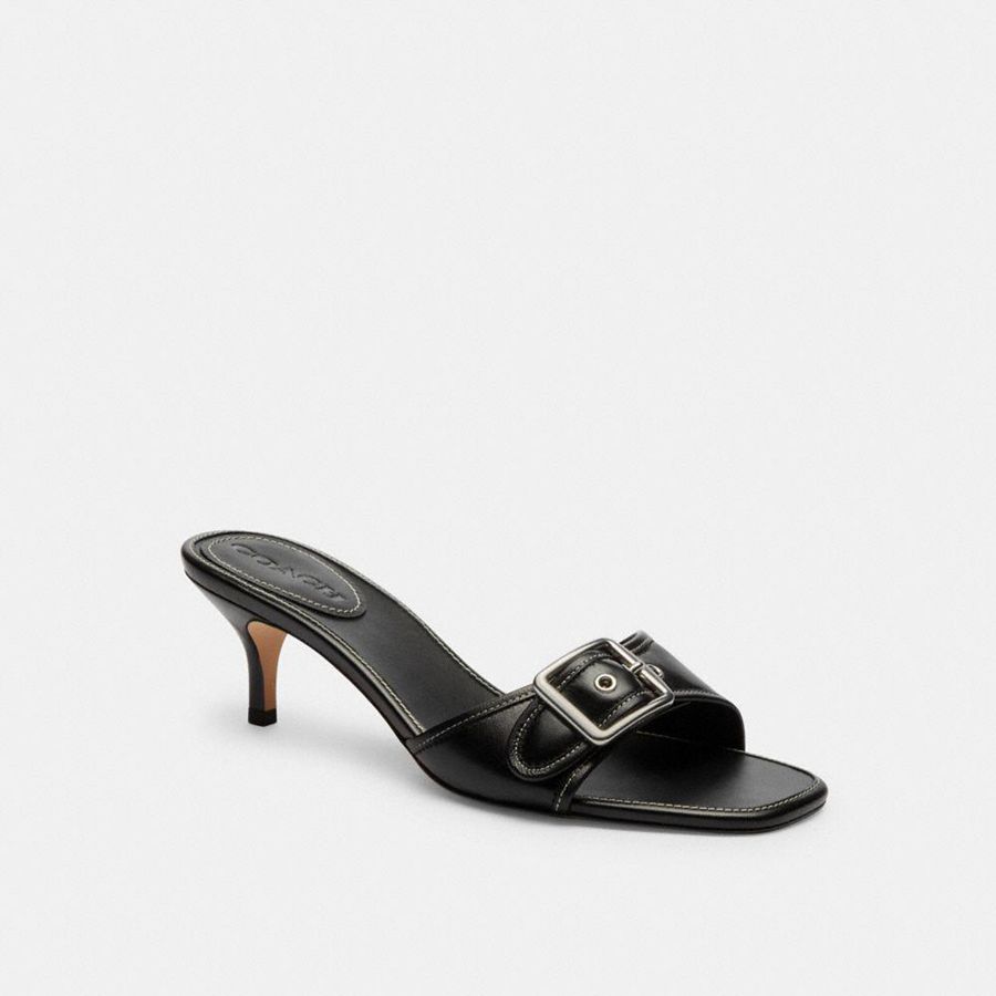 Sandalias COACH Mujer Negras | 342-DNLOSR