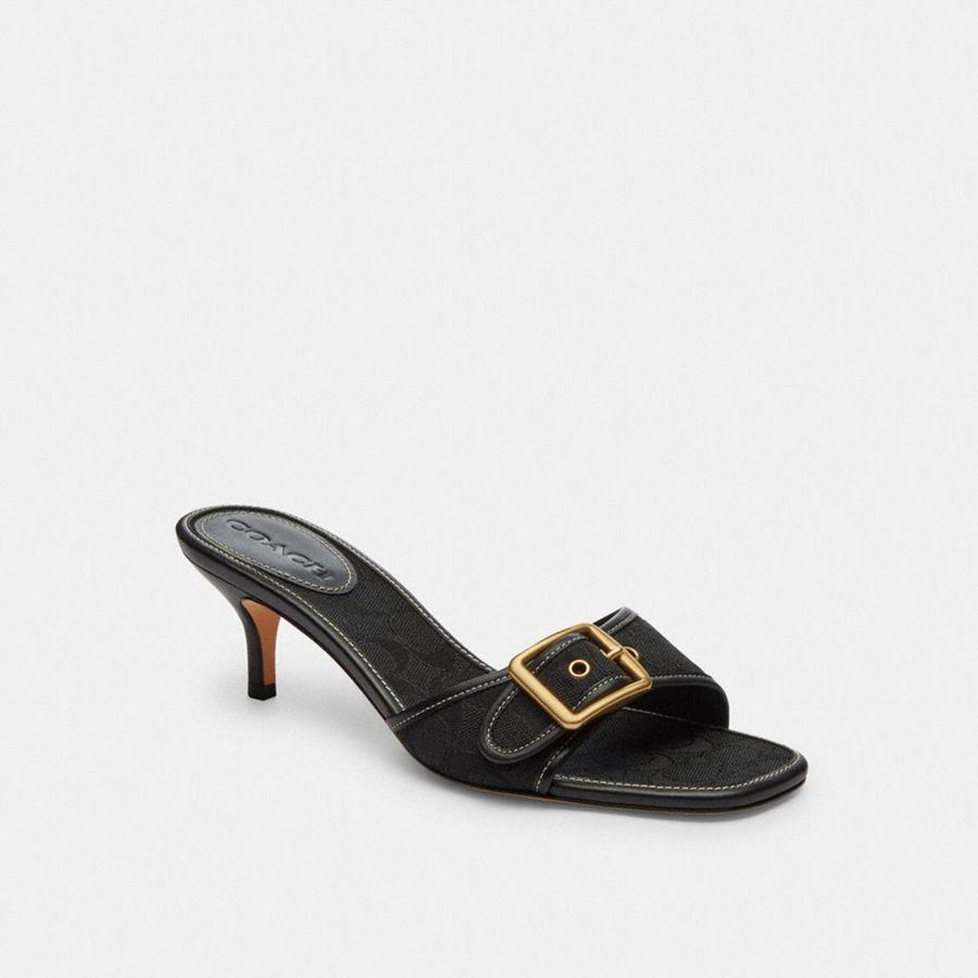 Sandalias COACH Mujer Negras | 963-ILUTSN