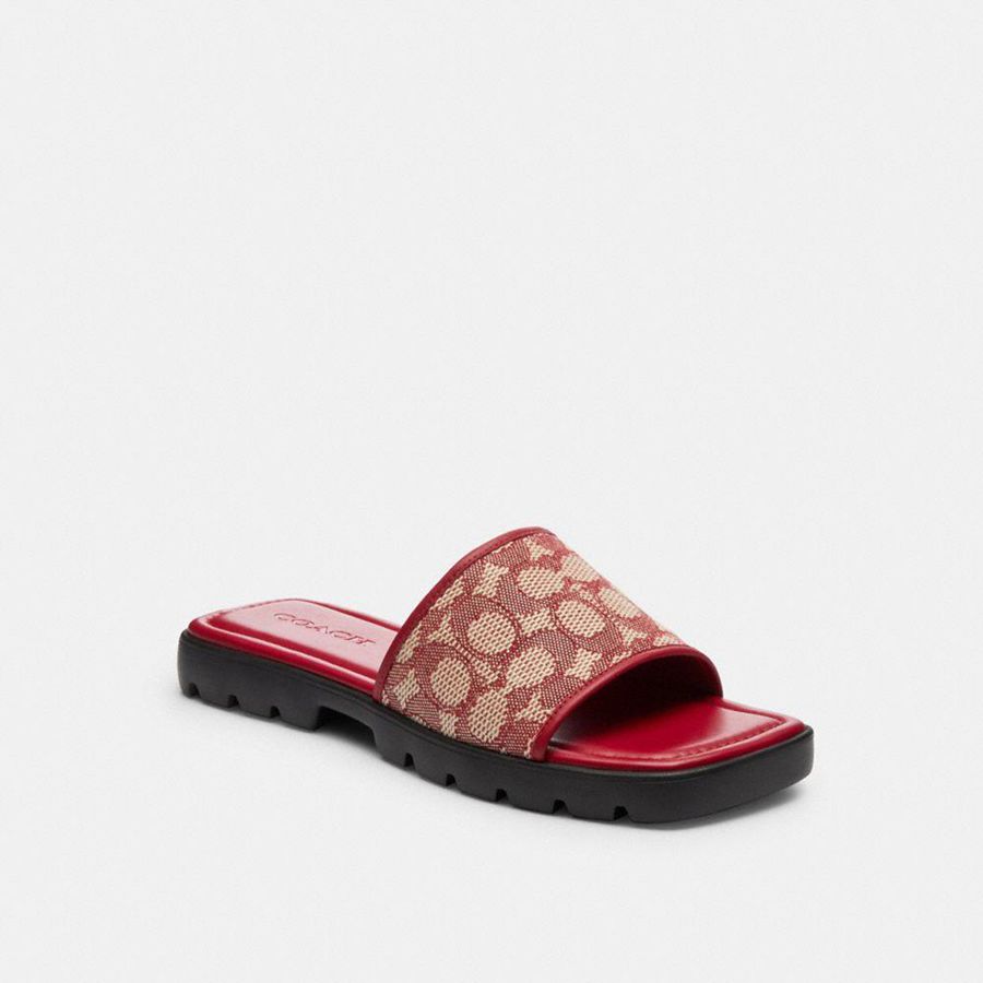 Sandalias COACH Mujer Rojas | 632-WCBODT