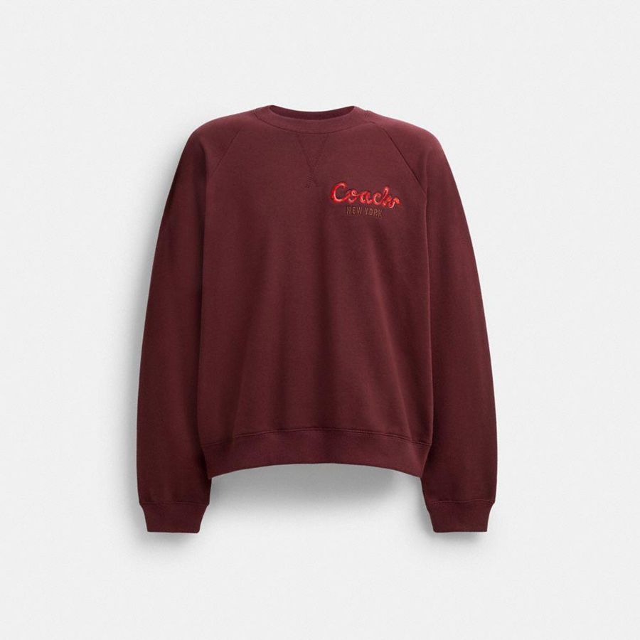 Sudadera COACH Hombre Burdeos | 029-GECHYJ